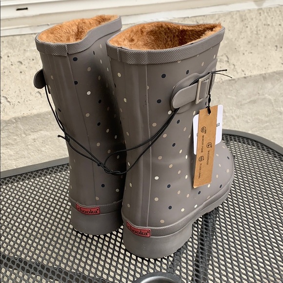 NWT Chooka Mid Calf Delridge Dot Rain Boot - Picture 3 of 5